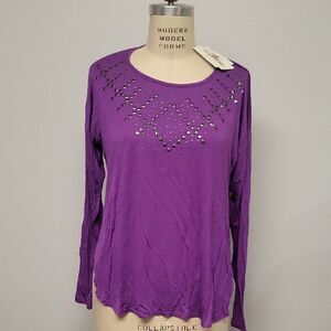 Antthony New With Tags Purple Embellished Women's Top. Size L